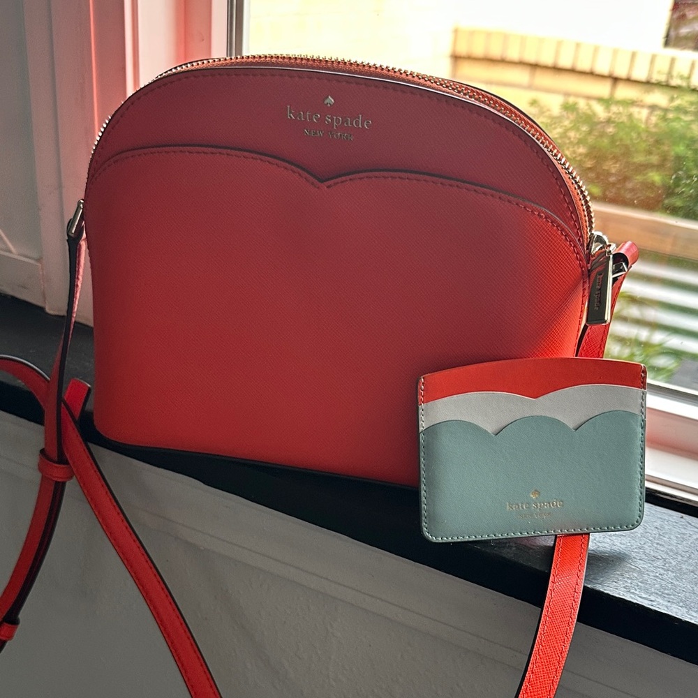 Kate Spade Orange and Light Blue Crossbody Bag